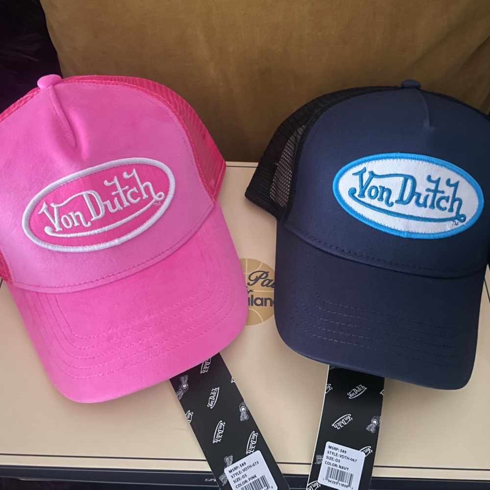 Von Dutch Pink and Navy Trucker Hats